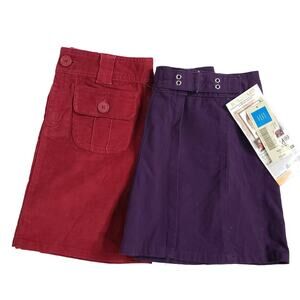 Covington Size 8 Girls Stretch Wrap Skirts Pleats Front Pockets Lot of 2 NWT